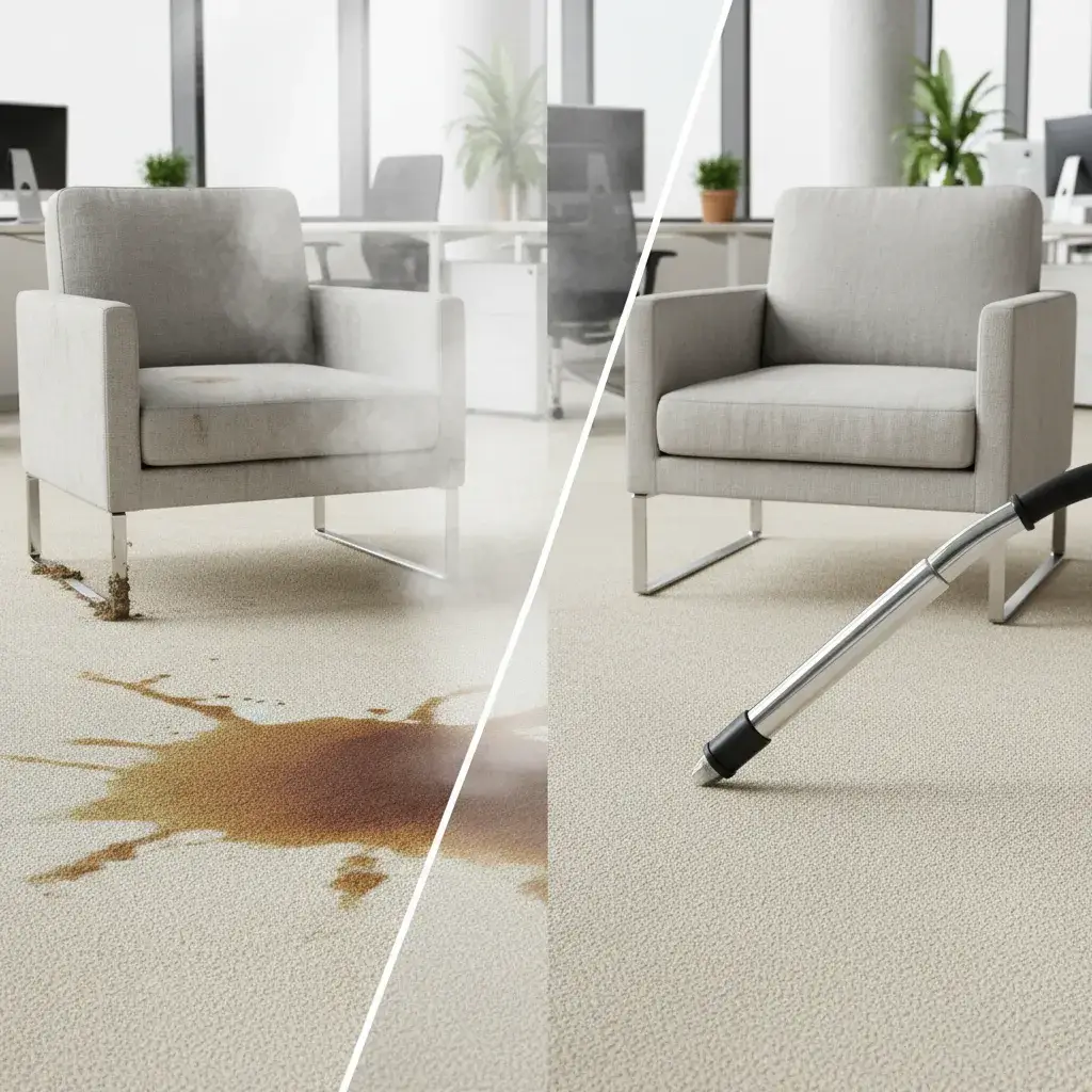 ניקוי שטיחים וריפודים להסרת כתמים קשים במשרד